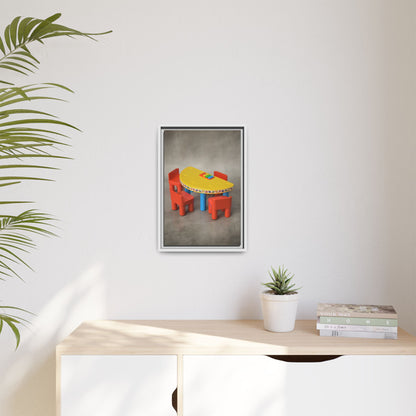 Poker Table Framed Canvas Gallery Wrap