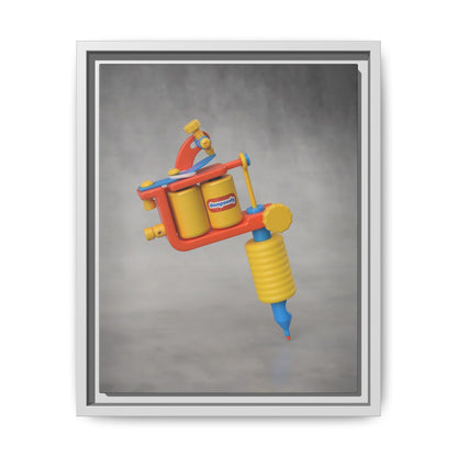 Tattoo Gun Framed Canvas Gallery Wrap