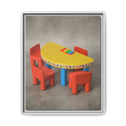 Poker Table Framed Canvas Gallery Wrap