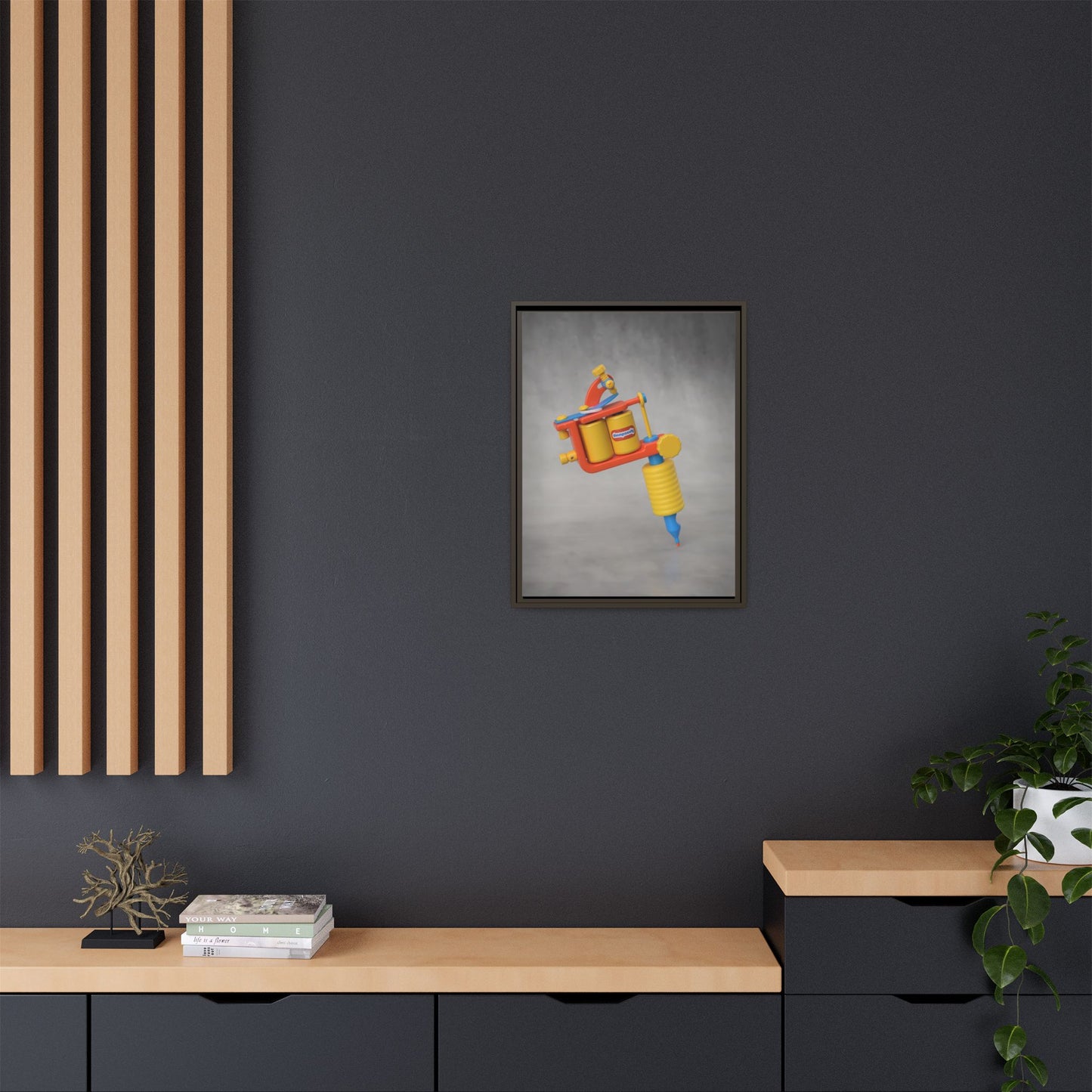 Tattoo Gun Framed Canvas Gallery Wrap