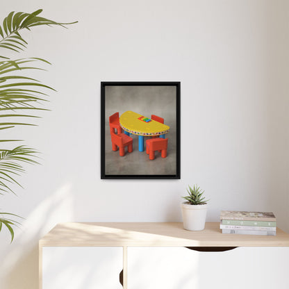 Poker Table Framed Canvas Gallery Wrap