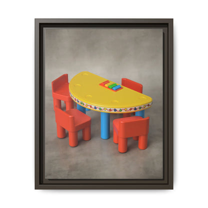 Poker Table Framed Canvas Gallery Wrap