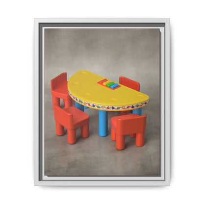 Poker Table Framed Canvas Gallery Wrap