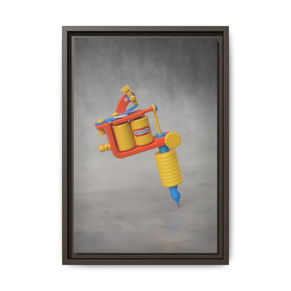 Tattoo Gun Framed Canvas Gallery Wrap