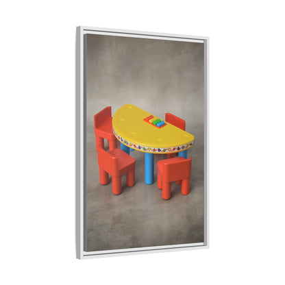 Poker Table Framed Canvas Gallery Wrap