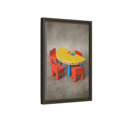 Poker Table Framed Canvas Gallery Wrap