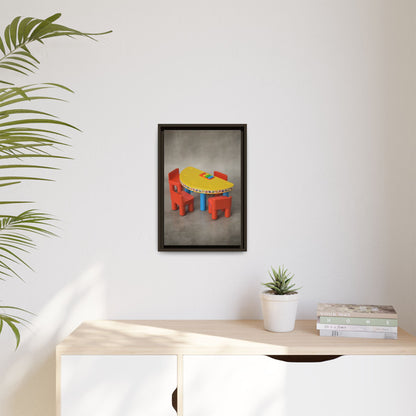 Poker Table Framed Canvas Gallery Wrap