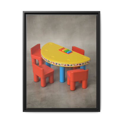 Poker Table Framed Canvas Gallery Wrap