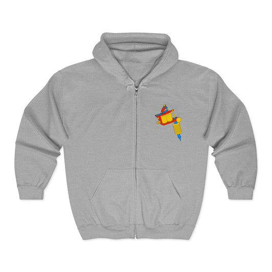 Tattoo Gun Full-Zip Hoodie