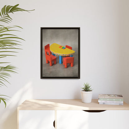 Poker Table Framed Canvas Gallery Wrap