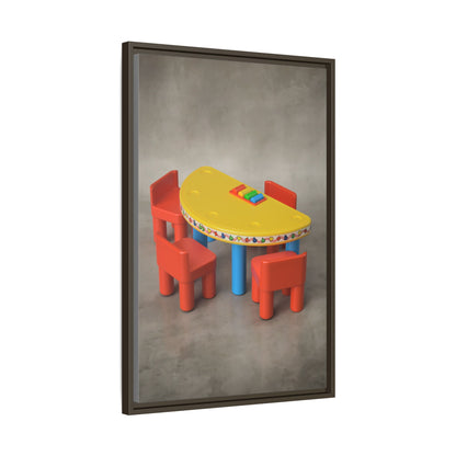 Poker Table Framed Canvas Gallery Wrap