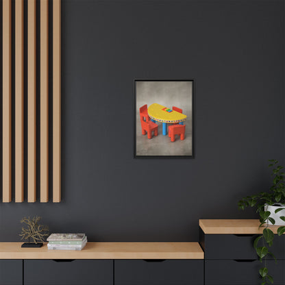 Poker Table Framed Canvas Gallery Wrap