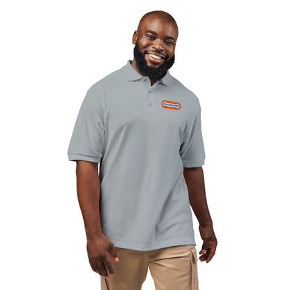 Embroidered 'Happiness' Chevron Polo — Classic Casual Work & Everyday Shirt