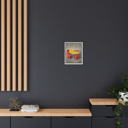 Poker Table Framed Canvas Gallery Wrap