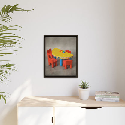 Poker Table Framed Canvas Gallery Wrap