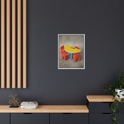 Poker Table Framed Canvas Gallery Wrap