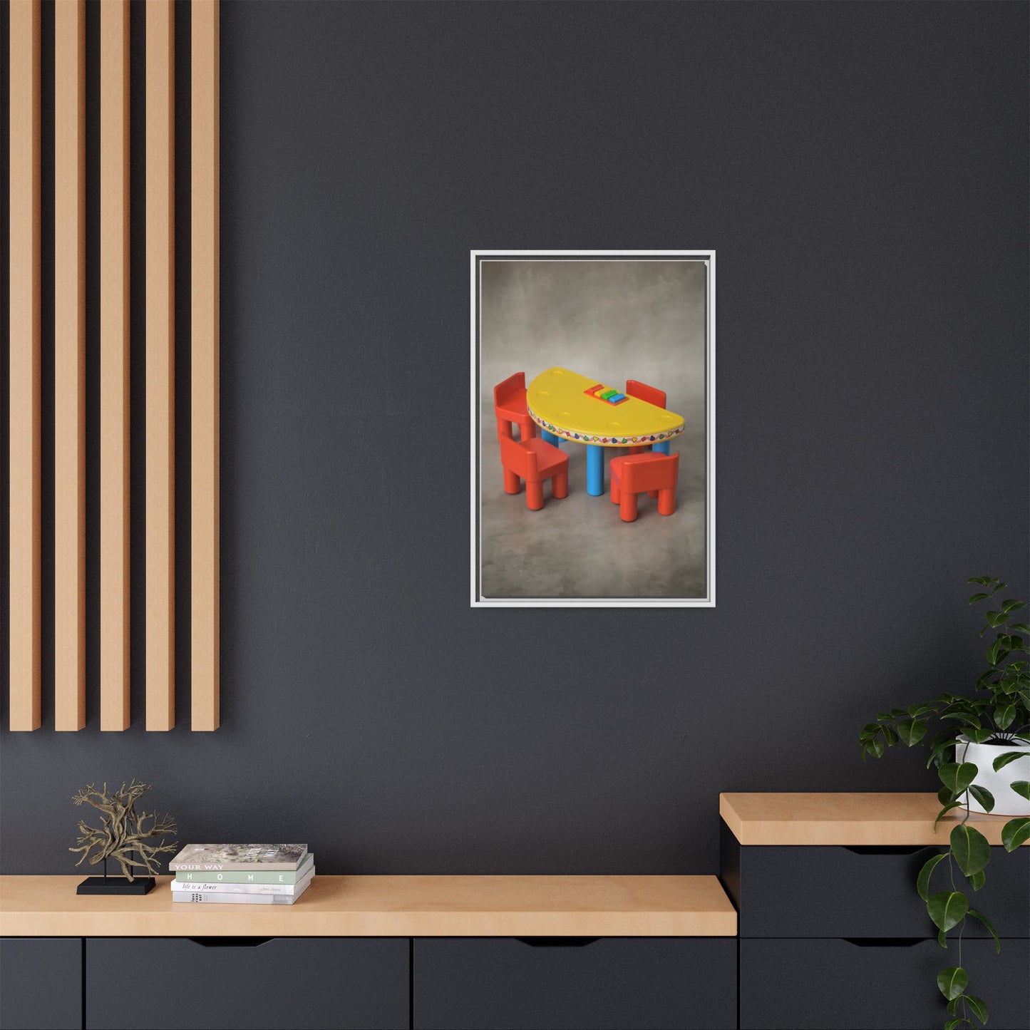 Poker Table Framed Canvas Gallery Wrap