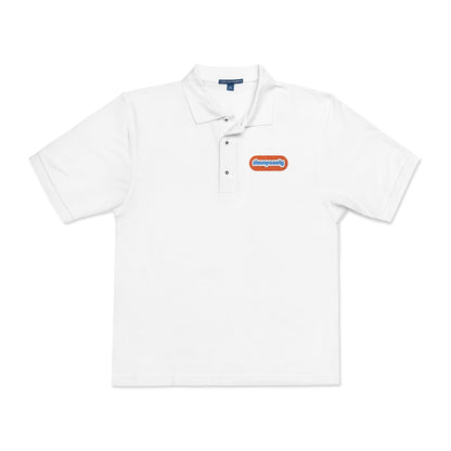 Embroidered 'Happiness' Chevron Polo — Classic Casual Work & Everyday Shirt