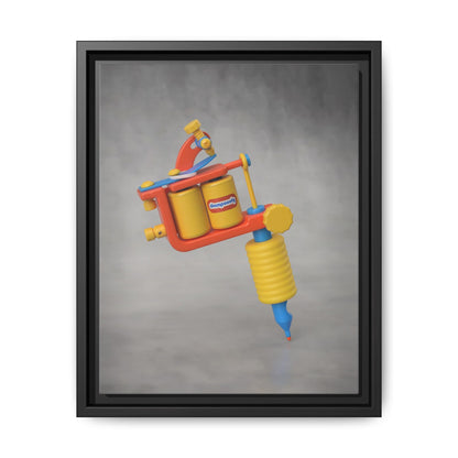 Tattoo Gun Framed Canvas Gallery Wrap