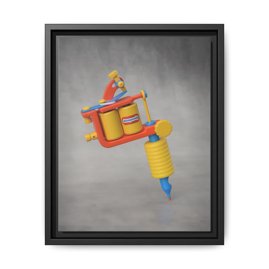 Tattoo Gun Framed Canvas Gallery Wrap