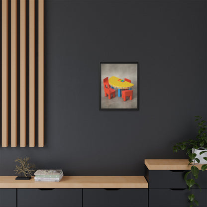 Poker Table Framed Canvas Gallery Wrap
